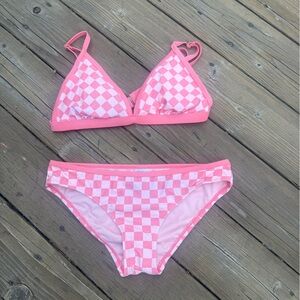 Kona Sol Pink Checkered Kids Swimwear